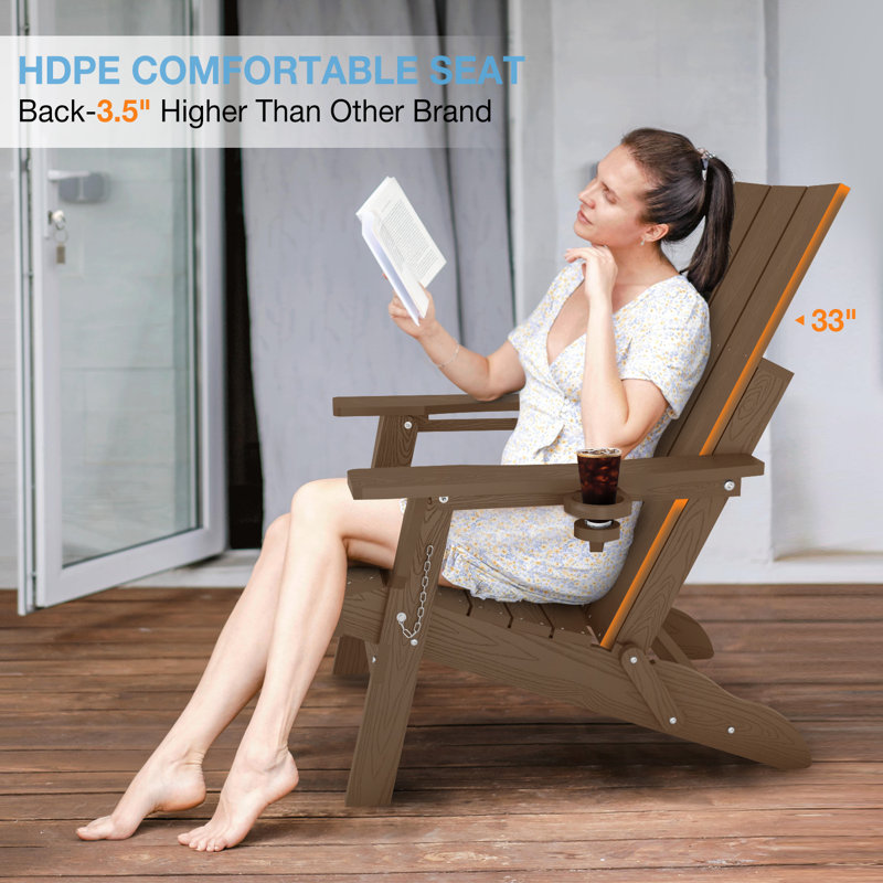 Outdoor Adirondack Chair, Brown