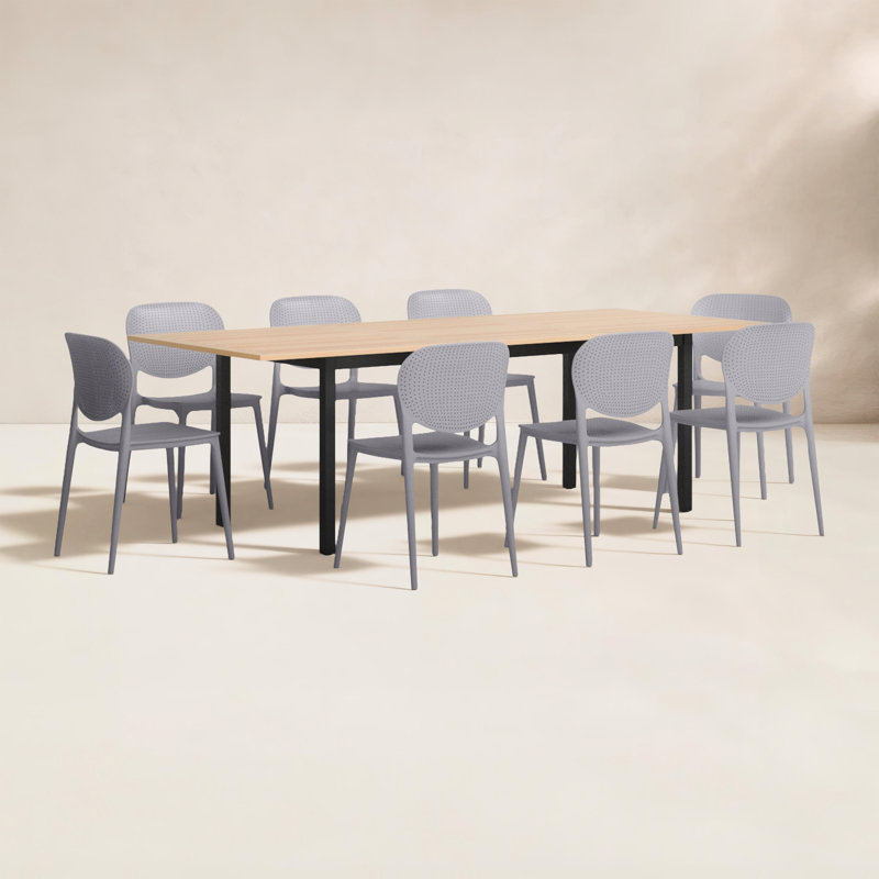 Anautica 8 - Person Patio Dining Set with Rectangular Table
