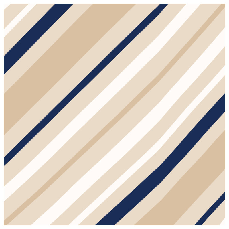 Beige Navy Stripes Quilted Bedspread All Sizes, Queen