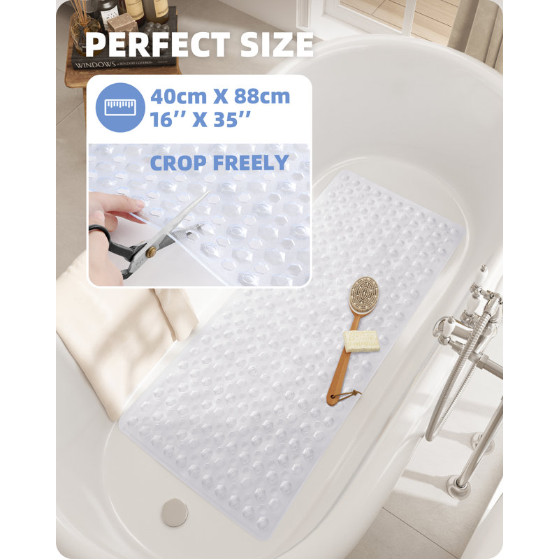 Tapis de douche Aatos, L 16 po x L 35 po, Transparent