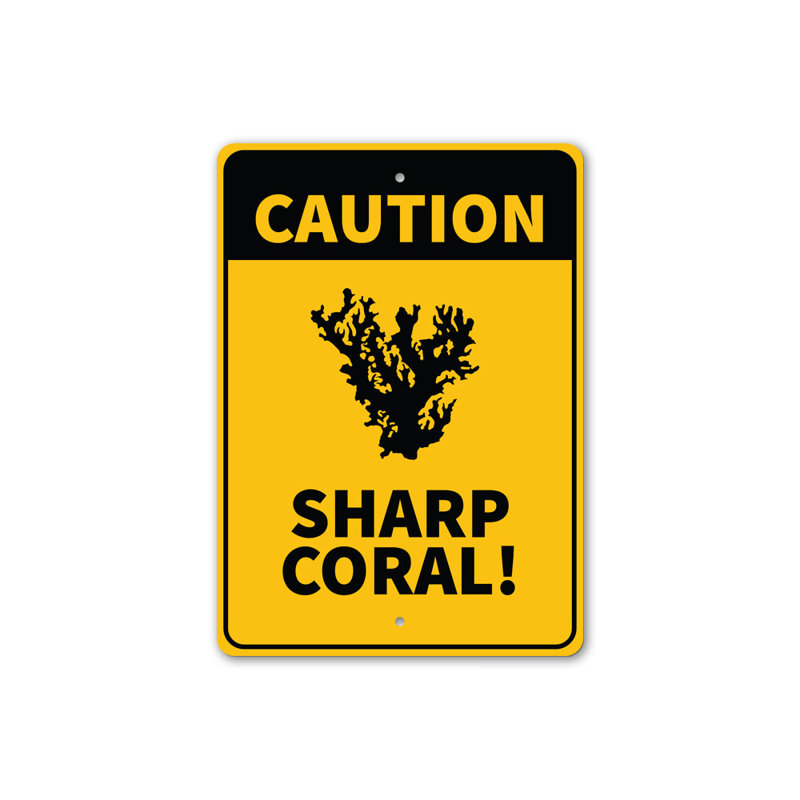 Panneau corail «Attention», H 18 po x l 12 po x P 0,06 po
