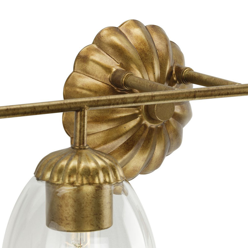 Quillan Gold Ombre 4-Light Vanity Light with Clear Glass Shades
