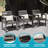  6 - Person Rectangular Outdoor Dining Set with 6 Chairs, Hdpe Patio Dining Table Sets-490777859
