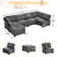 6 canapé modulaire modulaire avec méridienne réversible, rembourrage en velours côtelé et design en U, support moelleux convertible-326208641