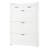 Two Drawers, Three-Fold Doors, Large Storage Shoe Cabinet, White-536995357