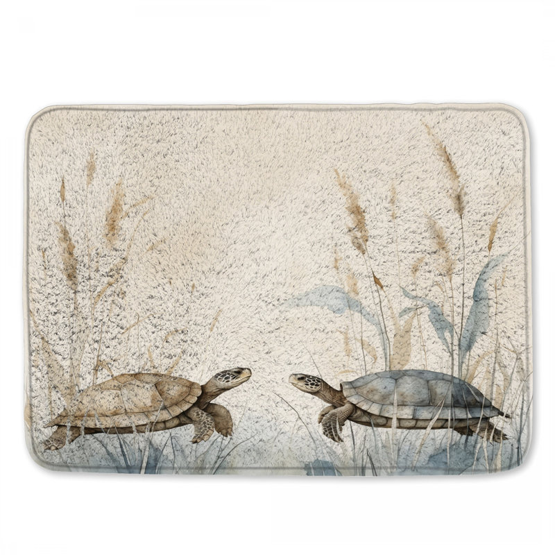 Tapis de bain Tortues dans l'herbe, L 34 po x L 21 po