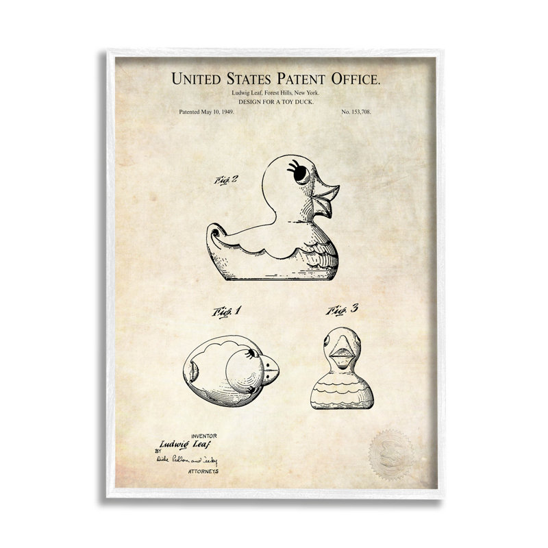 Illustration rétro de giclée encadrée de jouets par Karl Hronek, H 20 po x l 16 po x P 1,5 po