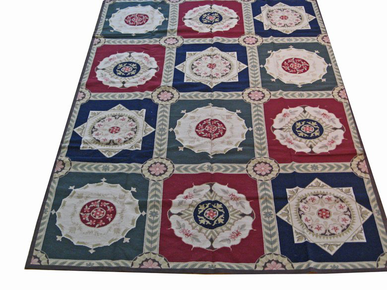 Tapis bleu / vert / rouge unique 6 pi x 8 pi 10 po Timothy
