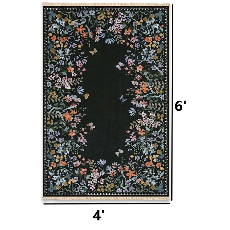 Chemin de table floral foncé