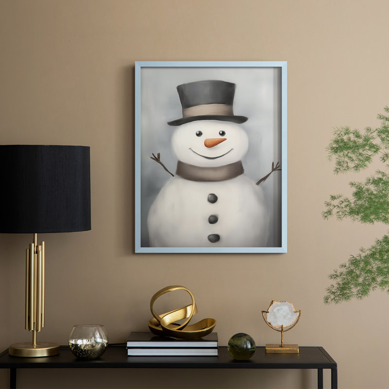 Christmas Holiday Art -Series 2-CDXXVII Framed Print - Solid Wood, H 21 po x l 17 po, Bleu