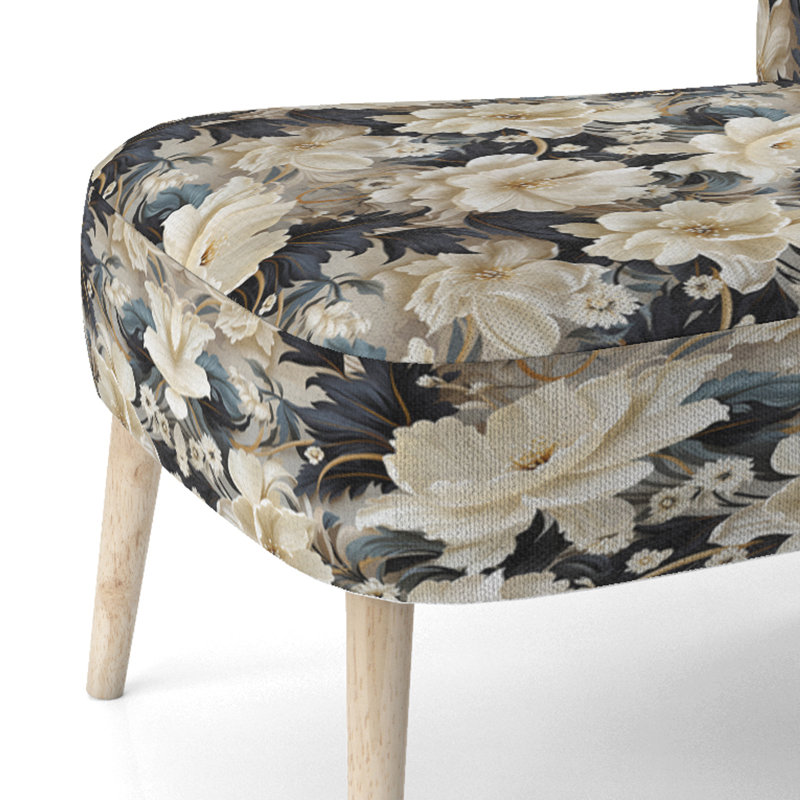 Chaise d'appoint rembourrée Cottage A, Motif victorien éthéré rococo