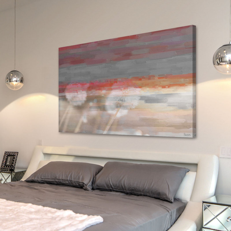 Reproduction d’art sur toile tendue "cascade en rosée 2" par parvez taj,, H 30 po x l 45 po x P 1,5 po