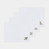 Bird Motif Embroidered Linen Placemats