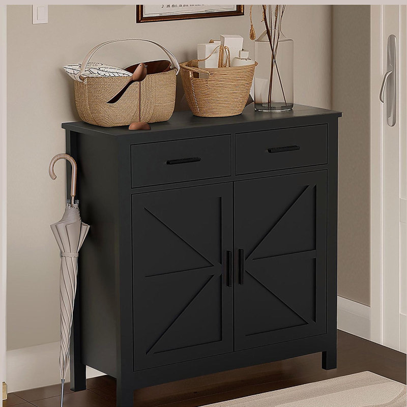 Kitchen Storage Cabinet, Modern Farmhouse Buffet Cabinet with Storage, Coffee Bar with 2 Drawers and 2 Doors, Floor Sideboard Buffet