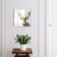 Key cabinet for wall, Opens to the left, 30x30x5, White, A deer in a winter scenery full of harmony, 