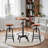 Anayia Pine Round Solid Wood Top Metal Base Dining Table
