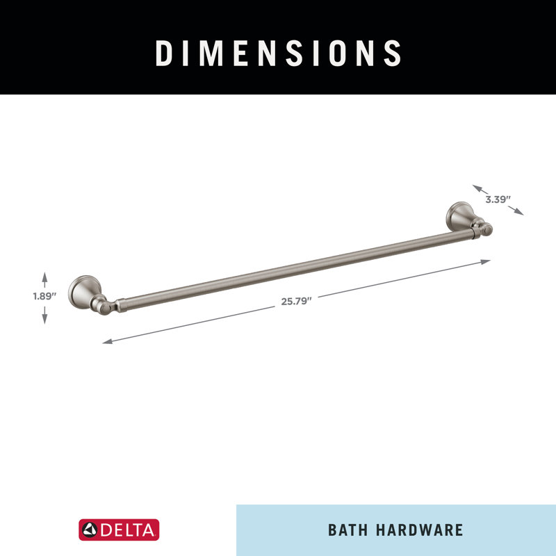 Woodhurst 24 in. Wall Mount Towel Bar Bath Hardware Accessory, Brilliance Stainless