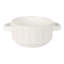 Bols à soupe Gibson Elite Oyster Tide en relief avec poignées. Ensemble de 4 bocaux à soupe French Oignon, bol à soupe empilable, chili, ragoût de bœuf, bol en céramique empilable, émail réactif, blanc