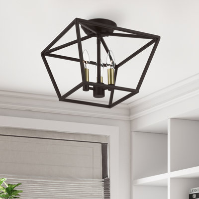 Plafonnier semi-encastré 3 lumières 12,5 cm Veasey
