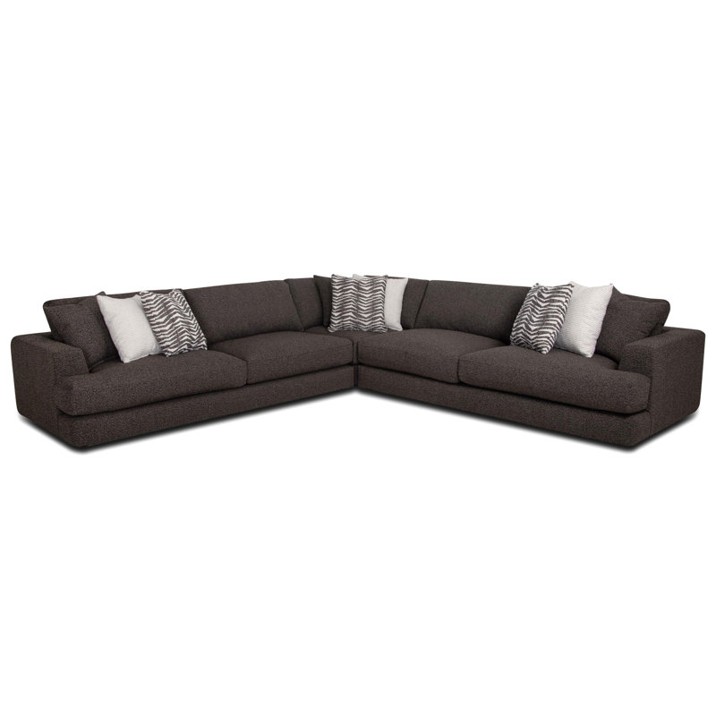 Guillot 3-piece Symmetrical Sectional, Gray Polyester Blend