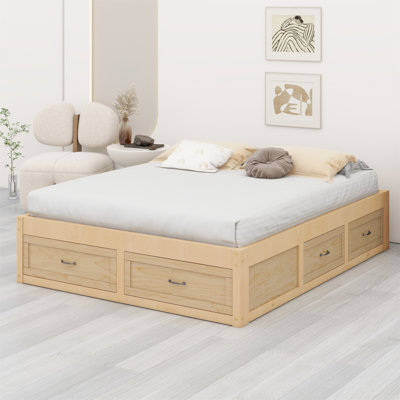 Platform Bed With 6 Storage Drawers