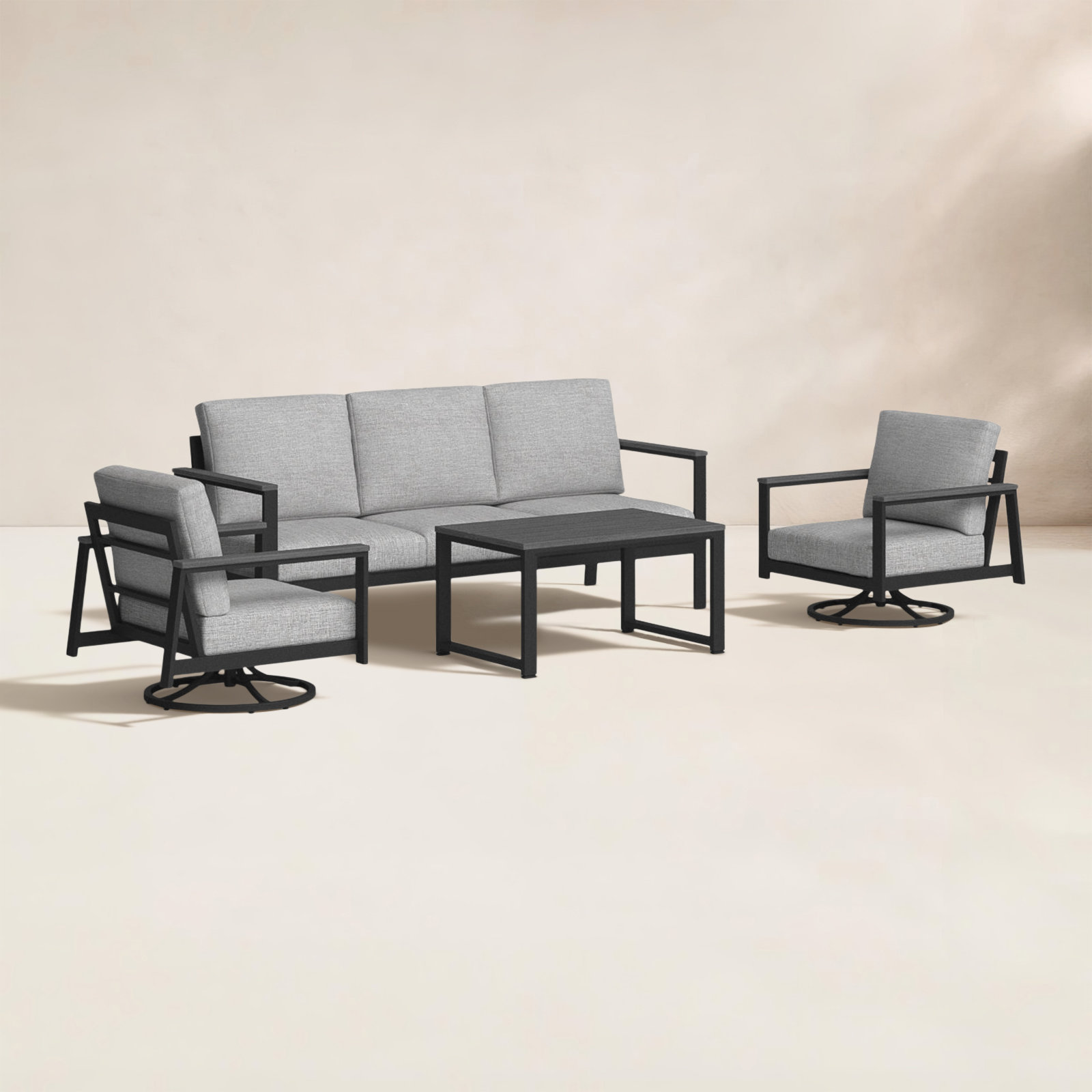 Townsend 5-Person Patio Seating Group, Canvas Granite Sunbrella® Canvas