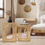 Ensemble de 2 tables d'appoint en rotin avec rangement PE