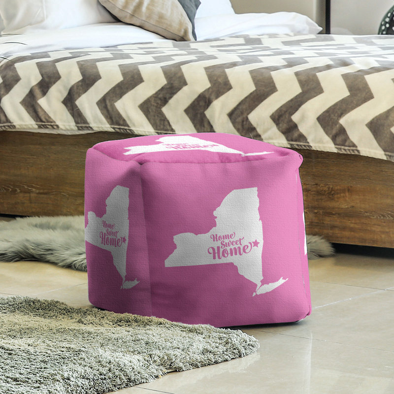 Upholstered Ottoman, Pink