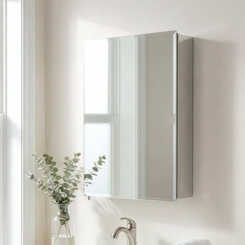 Medina Single Door Aluminum Medicine Cabinet, 76cm H x 61cm W x 13.3cm D