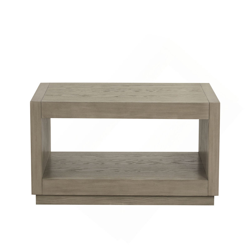 Table basse rectangulaire avec socle et tablette inférieure ouverte