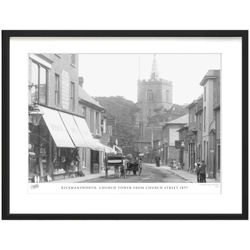 Rickmansworth, Church Tower From Church Street 1897 by Francis Frith - Single Picture Frame Print, 28cm H x 36cm W x 2.3cm D