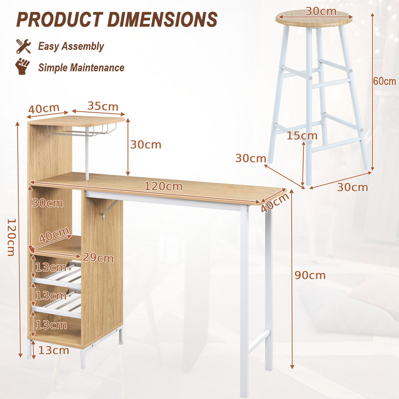 Naequan 120 cm Mini Bar Cabinet