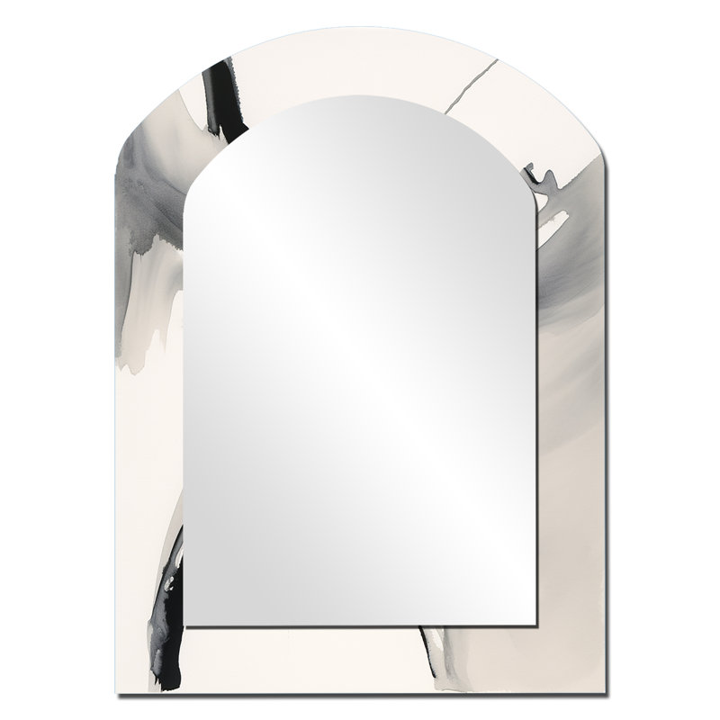 Miroir mural abstrait moderne abstrait Neutre, 34 po x 25 po