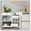 Îlot de cuisine 27 pouces avec tiroir, armoire de porte en verre, tablette réglable et porte-serviettes pour un rangement et une mobilité accrus