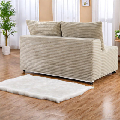 Compression Sofas, Camel Corduroy Compact Modern Loveseat for Home