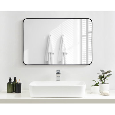 Anacleta Radius Rectangle Framed Wall Mirror
