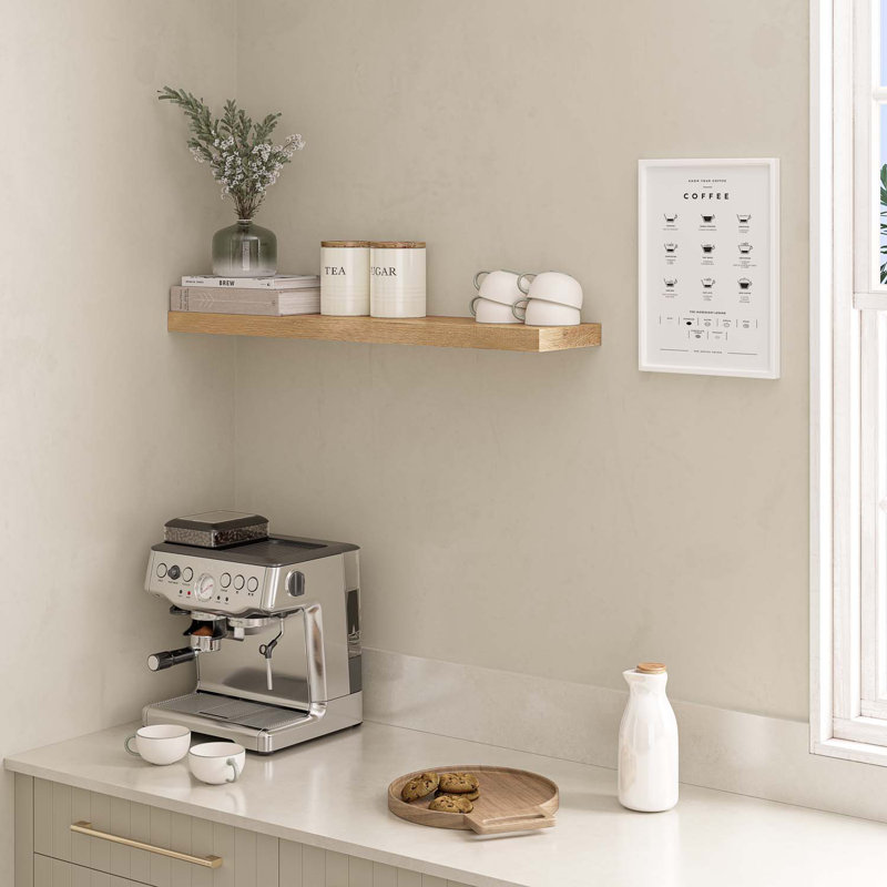 Miami 36" W x 8" D Floating Shelf with Invisible Wall Mount Bracket, Brown
