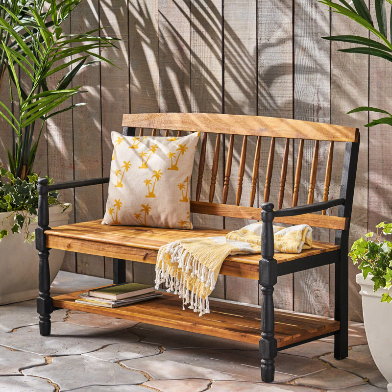 Banc impérial, banc classique avec rangement, fini bois, hauteur 91,4 cm (36 pouces), tablette de rangement intégrée, assise de 45,1 cm (17,75 pouces).