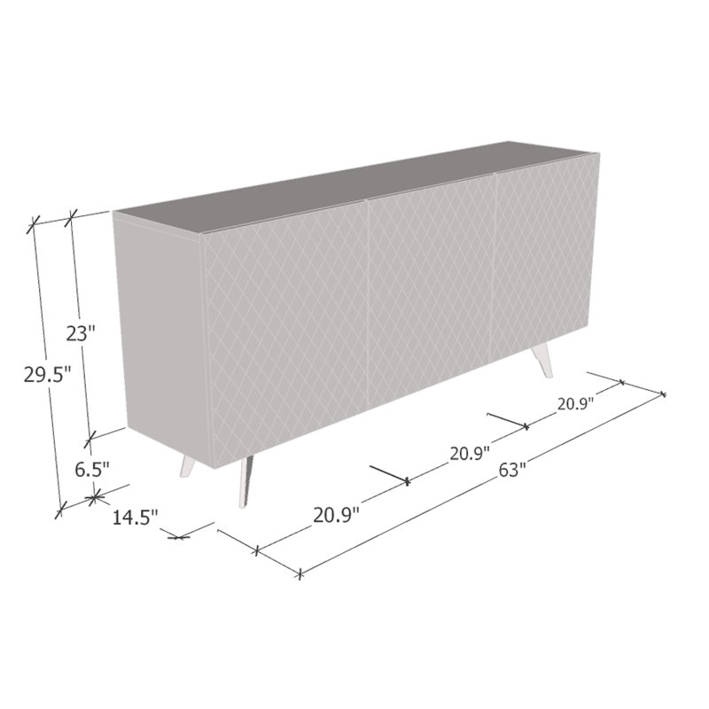 Buffet en filet avec finition ultrabrillante, Noir