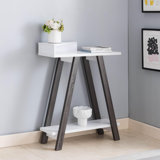 Contemporary Two Toned Console Table with Two Shelves