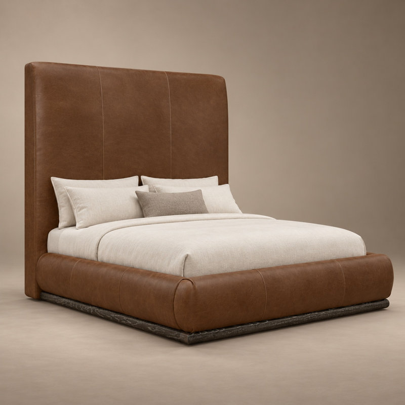 Cipriani Heirloom Quality Bed (Tall Version 72"H) in Buttery Soft 100% Top Grain Leather, Made to Order, Queen