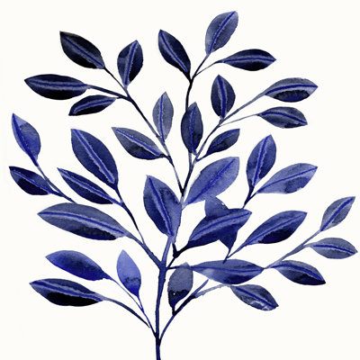 Deep Blue Branch II by Annie Warren - Wrapped Canvas Painting