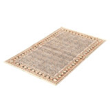 Tapis décoratif en viscose de conception unique noué à la main des années 1980 2 pi 10 po x 4 pi 10 po Cyani