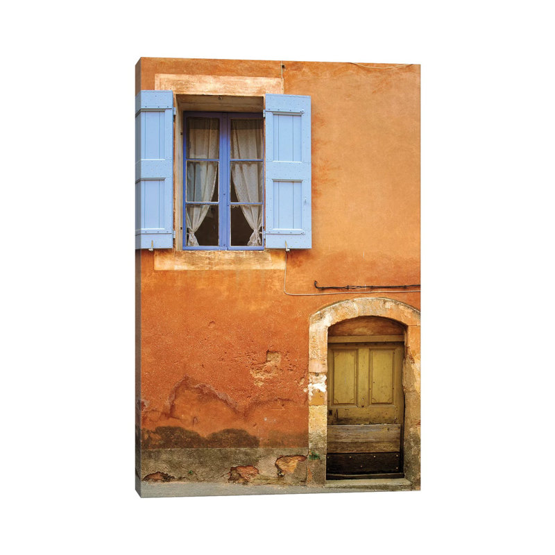 France, Provence, Roussillon. Weathered Window And Door Of House. by Jaynes Gallery - Wrapped Canvas Gallery-Wrapped Canvas Giclée