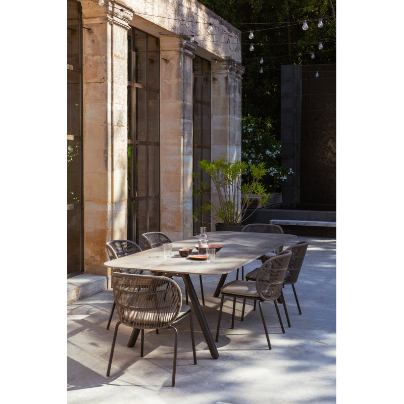 Kodo Outdoor Dining Table, Flint, Fossil Gray, 30'' H x 83'' W x 39'' D