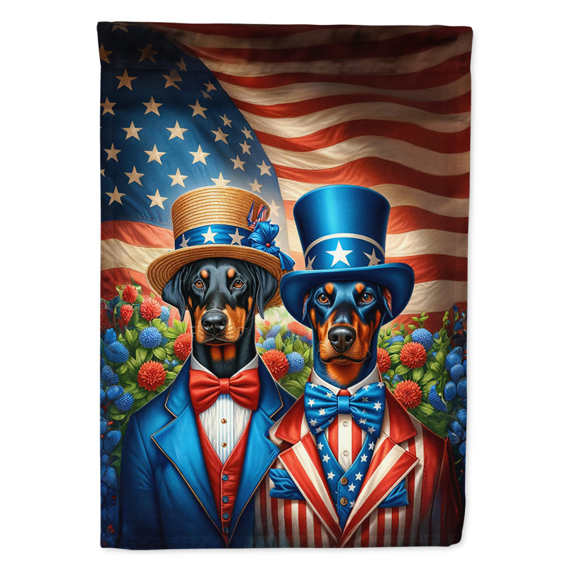 Drapeau «All American House», Doberman pinscher bleu