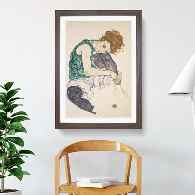 Seated Woman Vol.1 by Egon Schiele - Framed Print