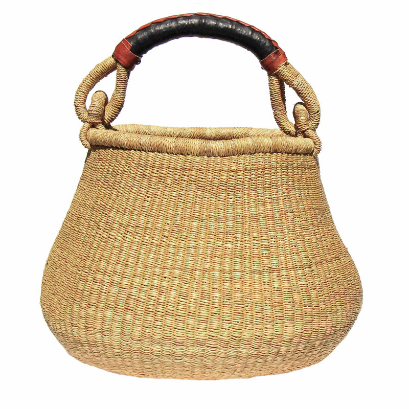 Bay Isle Home™ Elephant Grass Decorative Basket, Natural Grass