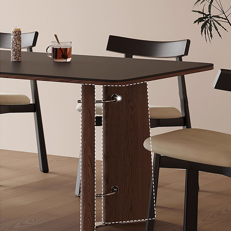 Modern Minimalist Dining Table, 29.5" H x 63" W x 31.5" D