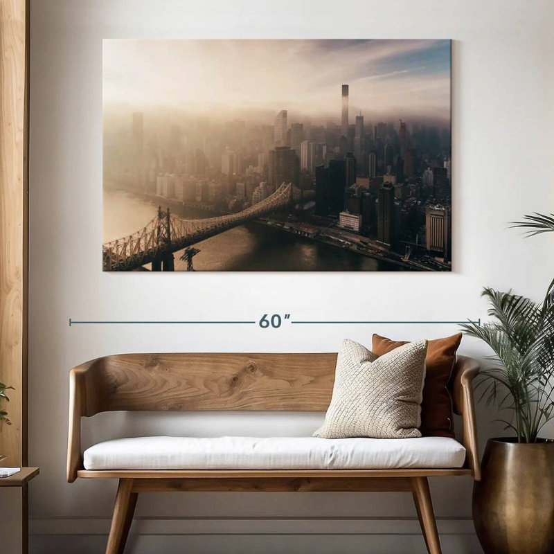 Skyline aérienne de Sirci Manhattan, H 34 po x l 51 po